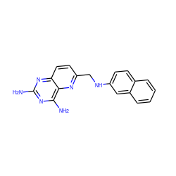 Nc1nc(N)c2nc(CNc3ccc4ccccc4c3)ccc2n1 ZINC000005940411