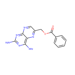 Nc1nc(N)c2nc(COC(=O)c3ccccc3)cnc2n1 ZINC000005974474