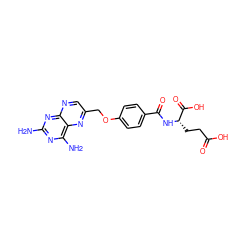 Nc1nc(N)c2nc(COc3ccc(C(=O)N[C@@H](CCC(=O)O)C(=O)O)cc3)cnc2n1 ZINC000001765969