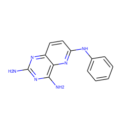 Nc1nc(N)c2nc(Nc3ccccc3)ccc2n1 ZINC000003814933