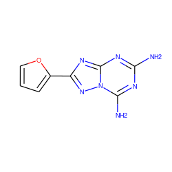 Nc1nc(N)n2nc(-c3ccco3)nc2n1 ZINC000073198943