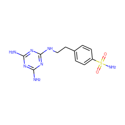 Nc1nc(N)nc(NCCc2ccc(S(N)(=O)=O)cc2)n1 ZINC000028469839