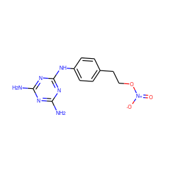 Nc1nc(N)nc(Nc2ccc(CCO[N+](=O)[O-])cc2)n1 ZINC000028766238