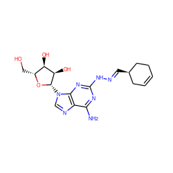 Nc1nc(N/N=C/[C@@H]2CC=CCC2)nc2c1ncn2[C@@H]1O[C@H](CO)[C@@H](O)[C@H]1O ZINC000003932661