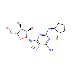 Nc1nc(N[C@H]2CCC[C@@H]2O)nc2c1ncn2[C@@H]1O[C@H](CO)[C@@H](O)[C@H]1O ZINC000027328282