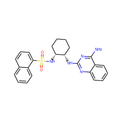 Nc1nc(N[C@H]2CCCC[C@H]2NS(=O)(=O)c2cccc3ccccc23)nc2ccccc12 ZINC000034802016