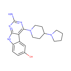 Nc1nc(N2CCC(N3CCCC3)CC2)c2c(n1)[nH]c1ccc(O)cc12 ZINC000653666909