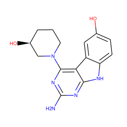 Nc1nc(N2CCC[C@H](O)C2)c2c(n1)[nH]c1ccc(O)cc12 ZINC000221375336