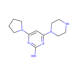 Nc1nc(N2CCCC2)cc(N2CCNCC2)n1 ZINC000071405059