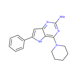 Nc1nc(N2CCCCC2)c2[nH]c(-c3ccccc3)cc2n1 ZINC000013834943