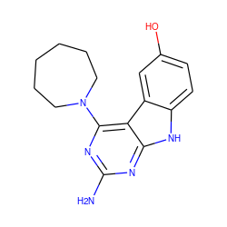 Nc1nc(N2CCCCCC2)c2c(n1)[nH]c1ccc(O)cc12 ZINC000142155516