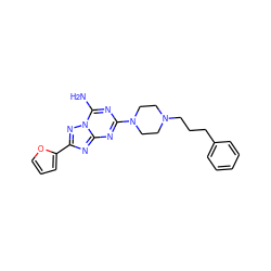 Nc1nc(N2CCN(CCCc3ccccc3)CC2)nc2nc(-c3ccco3)nn12 ZINC000013581747