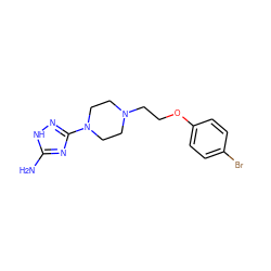 Nc1nc(N2CCN(CCOc3ccc(Br)cc3)CC2)n[nH]1 ZINC000034123542