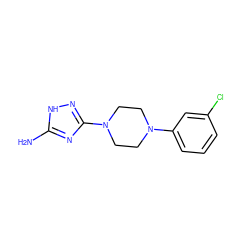 Nc1nc(N2CCN(c3cccc(Cl)c3)CC2)n[nH]1 ZINC000013598699