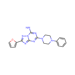 Nc1nc(N2CCN(c3ccccc3)CC2)nc2nc(-c3ccco3)nn12 ZINC000013581739