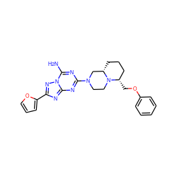 Nc1nc(N2CCN3[C@@H](CCC[C@@H]3COc3ccccc3)C2)nc2nc(-c3ccco3)nn12 ZINC000013585807