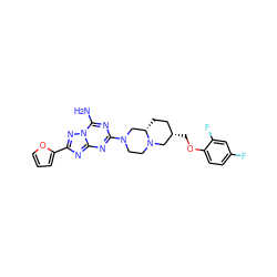 Nc1nc(N2CCN3C[C@@H](COc4ccc(F)cc4F)CC[C@H]3C2)nc2nc(-c3ccco3)nn12 ZINC000013585821