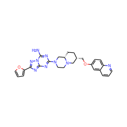 Nc1nc(N2CCN3C[C@@H](COc4ccc5ncccc5c4)CC[C@H]3C2)nc2nc(-c3ccco3)nn12 ZINC000013585823