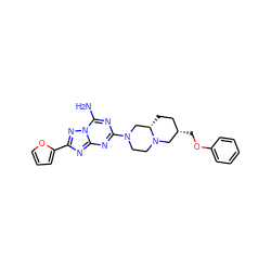 Nc1nc(N2CCN3C[C@@H](COc4ccccc4)CC[C@H]3C2)nc2nc(-c3ccco3)nn12 ZINC000013585801