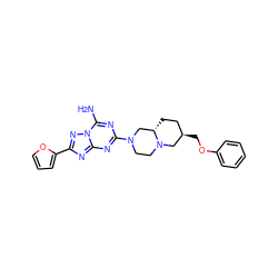 Nc1nc(N2CCN3C[C@H](COc4ccccc4)CC[C@H]3C2)nc2nc(-c3ccco3)nn12 ZINC000013585805