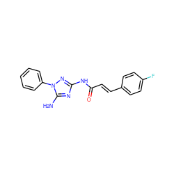 Nc1nc(NC(=O)/C=C/c2ccc(F)cc2)nn1-c1ccccc1 ZINC000001299404