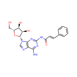 Nc1nc(NC(=O)/C=C/c2ccccc2)nc2c1ncn2[C@@H]1O[C@H](CO)[C@@H](O)[C@H]1O ZINC000029318878