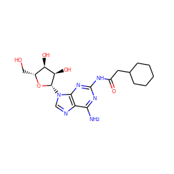 Nc1nc(NC(=O)CC2CCCCC2)nc2c1ncn2[C@@H]1O[C@H](CO)[C@@H](O)[C@H]1O ZINC000029317464