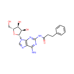 Nc1nc(NC(=O)CCc2ccccc2)nc2c1ncn2[C@@H]1O[C@H](CO)[C@@H](O)[C@H]1O ZINC000029317159