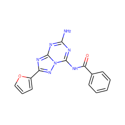 Nc1nc(NC(=O)c2ccccc2)n2nc(-c3ccco3)nc2n1 ZINC000082155760