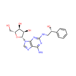 Nc1nc(NC[C@H](O)c2ccccc2)nc2c1ncn2[C@@H]1O[C@H](CO)[C@@H](O)[C@H]1O ZINC000003924768