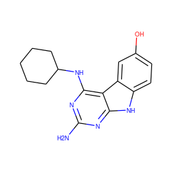 Nc1nc(NC2CCCCC2)c2c(n1)[nH]c1ccc(O)cc12 ZINC000221379728