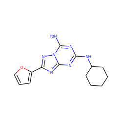 Nc1nc(NC2CCCCC2)nc2nc(-c3ccco3)nn12 ZINC000034731367