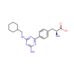 Nc1nc(NCC2CCCCC2)nc(-c2ccc(C[C@H](N)C(=O)O)cc2)n1 ZINC000045245150