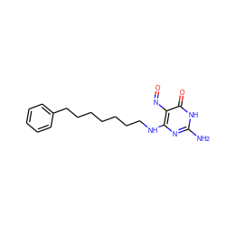 Nc1nc(NCCCCCCCc2ccccc2)c(N=O)c(=O)[nH]1 ZINC000029544447