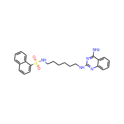 Nc1nc(NCCCCCCNS(=O)(=O)c2cccc3ccccc23)nc2ccccc12 ZINC000034048109