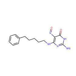 Nc1nc(NCCCCCc2ccccc2)c(N=O)c(=O)[nH]1 ZINC000029551649