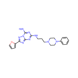 Nc1nc(NCCCN2CCN(c3ccccc3)CC2)nc2nc(-c3ccco3)nn12 ZINC000028390122