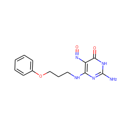 Nc1nc(NCCCOc2ccccc2)c(N=O)c(=O)[nH]1 ZINC000029551924