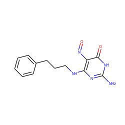 Nc1nc(NCCCc2ccccc2)c(N=O)c(=O)[nH]1 ZINC000029549885