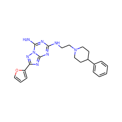 Nc1nc(NCCN2CCC(c3ccccc3)CC2)nc2nc(-c3ccco3)nn12 ZINC000221136627