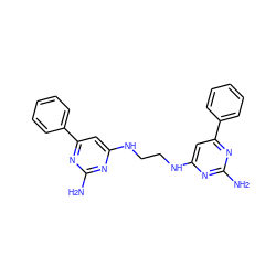 Nc1nc(NCCNc2cc(-c3ccccc3)nc(N)n2)cc(-c2ccccc2)n1 ZINC000096906121