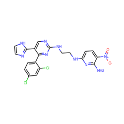 Nc1nc(NCCNc2ncc(-c3ncc[nH]3)c(-c3ccc(Cl)cc3Cl)n2)ccc1[N+](=O)[O-] ZINC000044136098