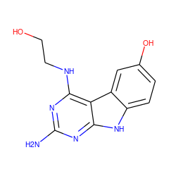 Nc1nc(NCCO)c2c(n1)[nH]c1ccc(O)cc12 ZINC000221384800