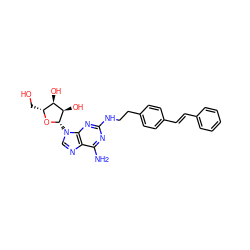 Nc1nc(NCCc2ccc(/C=C/c3ccccc3)cc2)nc2c1ncn2[C@@H]1O[C@H](CO)[C@@H](O)[C@H]1O ZINC000013823887