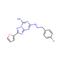 Nc1nc(NCCc2ccc(Br)cc2)nc2nc(-c3ccco3)nn12 ZINC000096907703