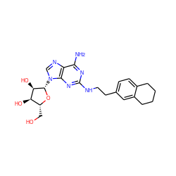 Nc1nc(NCCc2ccc3c(c2)CCCC3)nc2c1ncn2[C@@H]1O[C@H](CO)[C@@H](O)[C@H]1O ZINC000013823904