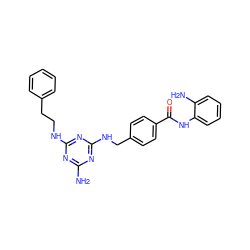 Nc1nc(NCCc2ccccc2)nc(NCc2ccc(C(=O)Nc3ccccc3N)cc2)n1 ZINC000029127810