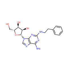 Nc1nc(NCCc2ccccc2)nc2c1ncn2[C@@H]1O[C@H](CO)[C@@H](O)[C@H]1O ZINC000012405772