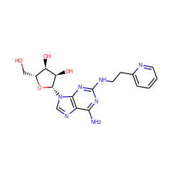 Nc1nc(NCCc2ccccn2)nc2c1ncn2[C@@H]1O[C@H](CO)[C@@H](O)[C@H]1O ZINC000013823893