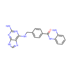 Nc1nc(NCc2ccc(C(=O)Nc3ccccc3N)cc2)c2nc[nH]c2n1 ZINC000029127916